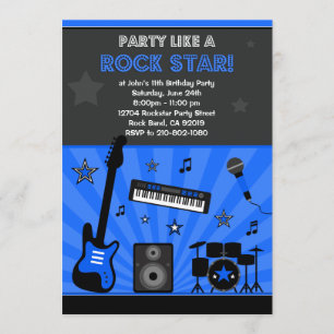 Rock Star Geburtstagsparty Einladung