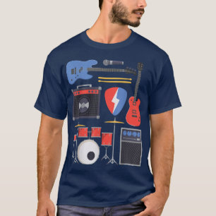 Rock Star Gitarre & Band Instrumente Rock & Roll M T-Shirt