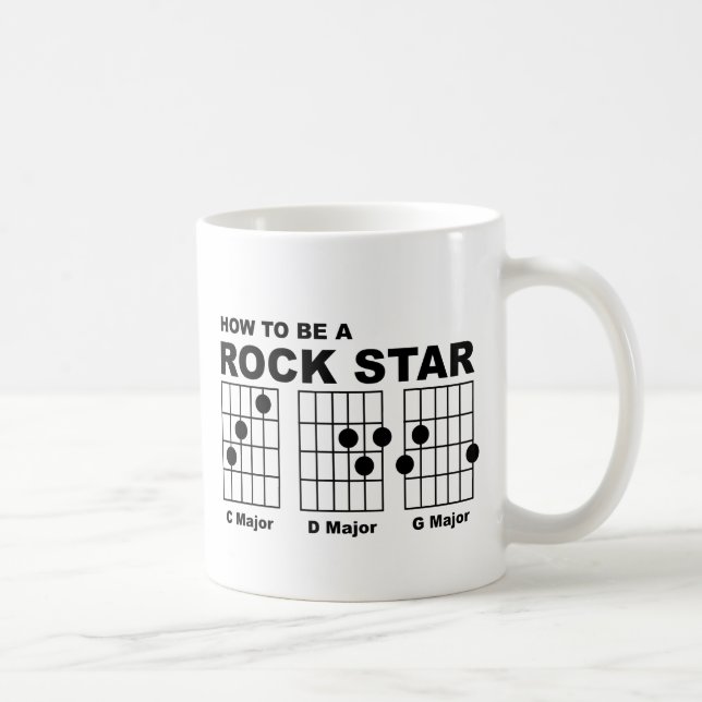 Rock Star Gitarre Chord Funny Mug Spaß Kaffeetasse (Rechts)