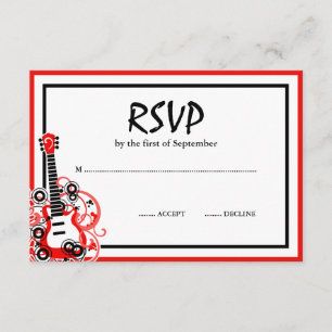 Rock Star Gitarre Red Black UAWG RSVP Karte