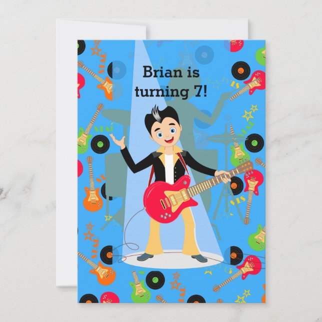 Rock Star Gitarrist Geburtstagsfeier Einladung (Vorderseite)