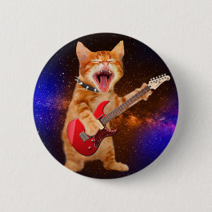 Rock-Star-Katze Button