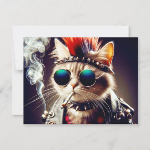 Rock-Star-Katze Postkarte