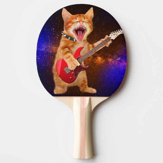 Rock-Star-Katze Tischtennis Schläger (Vorderseite)