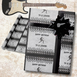 Rock Star Music Birthday Gitarrist Geburtstag Geschenkpapier