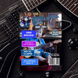Rock Star "One Rocks"! Zeitschrift Cover 1. Geburt Einladung