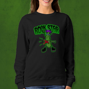 Rock Star Pickle - Funny Cartoon Sweatshirt