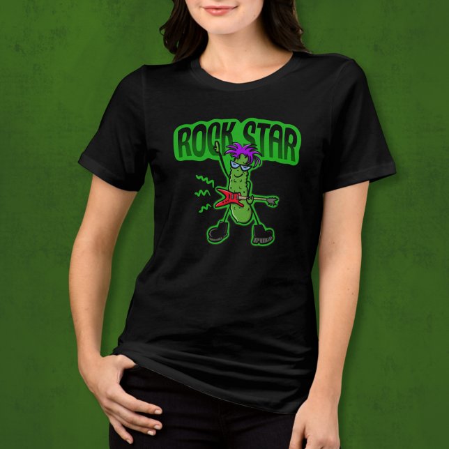 Rock Star Pickle - Funny Cartoon Tri-Blend Shirt (Von Creator hochgeladen)