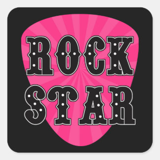 Rock Star Plektrum Quadratischer Aufkleber