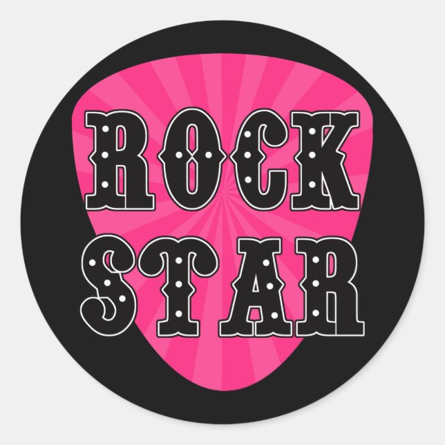 Rock Star Plektrum Runder Aufkleber (Vorderseite)