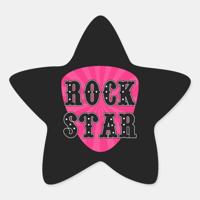 Rock Star Plektrum Stern-Aufkleber (Vorderseite)