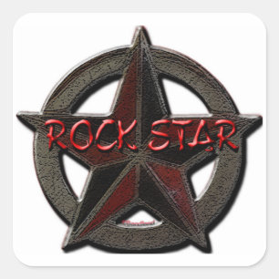 Rock Star Quadratischer Aufkleber