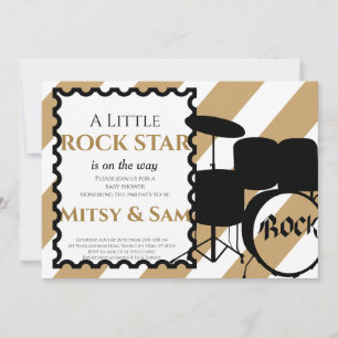 Rock Star Rock a Bye Baby shower Invitation