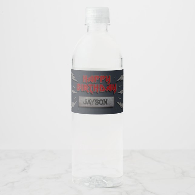 Rock Star - Rock and Roll Birthday Flasche Label (Vorderseite)
