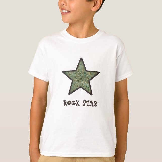 Rock Star Rock Textur mit benutzerdefiniertem Text T-Shirt (Vorderseite)