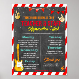 Rock Star Teacher and Staff Apprecive Week Poster