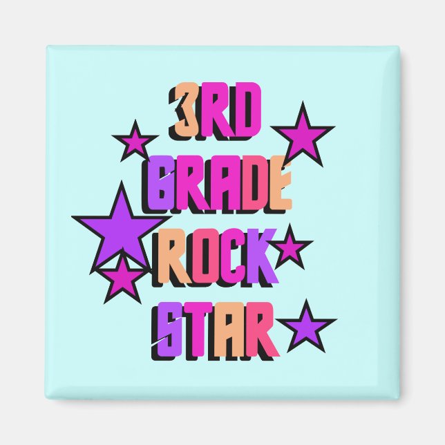 Rock Star Tshirts und Geschenke der dritten Klasse Magnet (Vorne)