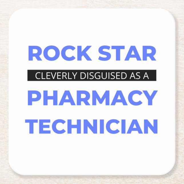 Rock Star wird clever als Apotheke in Tech 2 getar Rechteckiger Pappuntersetzer (Vorderseite)