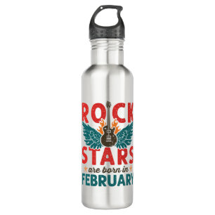 Rock Stars sind im Februar zum Geburtstag Geboren Edelstahlflasche