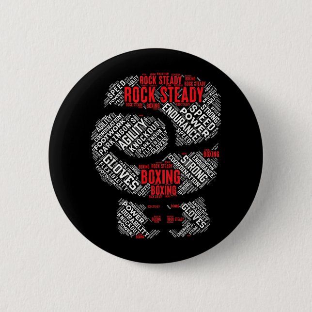 Rock Steady Boxing Glove Parkinsons Button (Vorderseite)