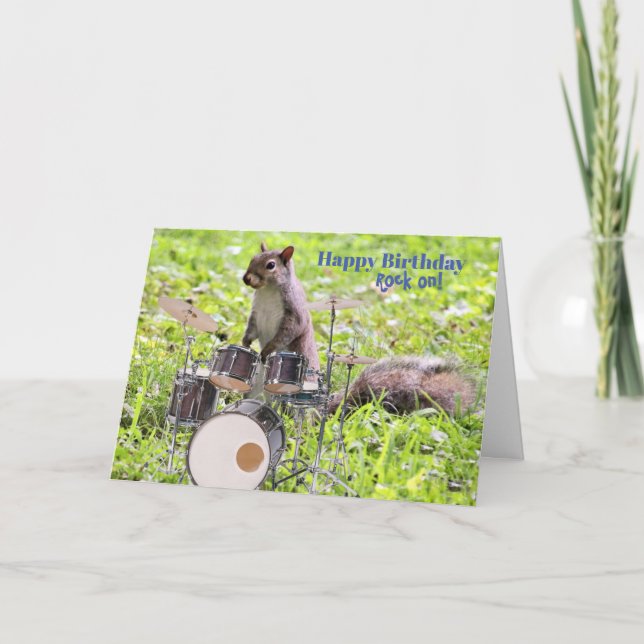 Rock sur carte d'anniversaire (Devant)