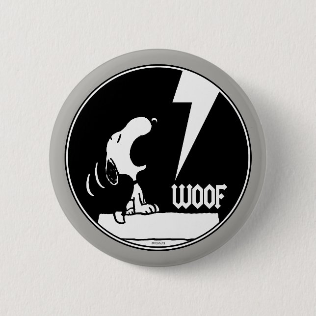 Rock-T-Shirts | Snoopy Howling Button (Vorderseite)