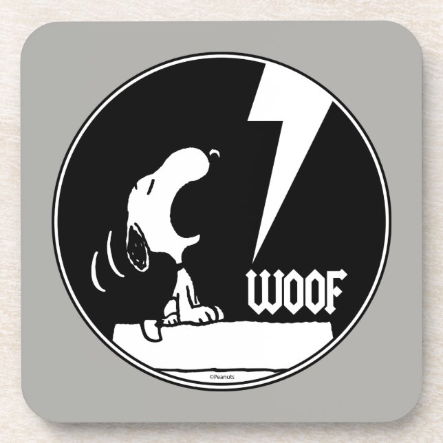 Rock-T-Shirts | Snoopy Howling Getränkeuntersetzer (Vorderseite)