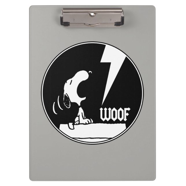 Rock-T-Shirts | Snoopy Howling Klemmbrett (Vorderseite)