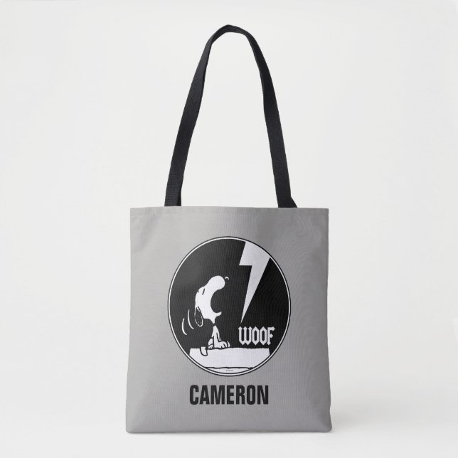 Rock-T-Shirts | Snoopy Howling | Name hinzufügen Tasche (Vorderseite)