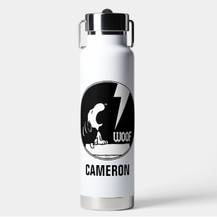 Rock-T-Shirts Snoopy Howling Name hinzufügen Trinkflasche