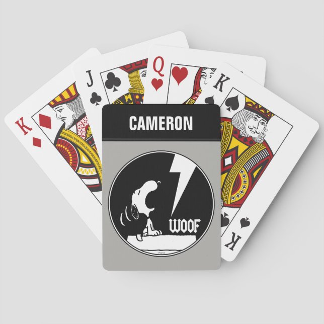 Rock-T-Shirts | Snoopy Howling Playing Cards Spielkarten (Rückseite)