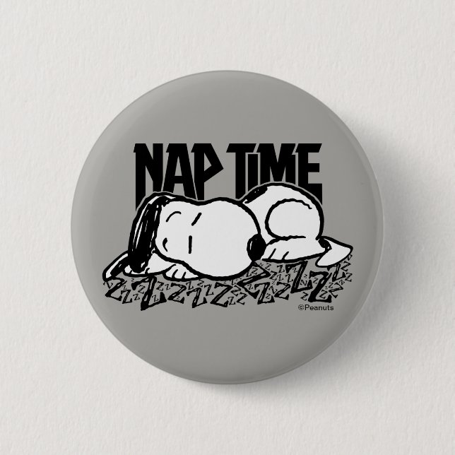 Rock-T-Shirts | Snoopy Nickerchen Time Button (Vorderseite)