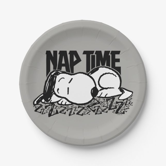 Rock-T-Shirts | Snoopy Nickerchen Time Pappteller (Vorderseite)