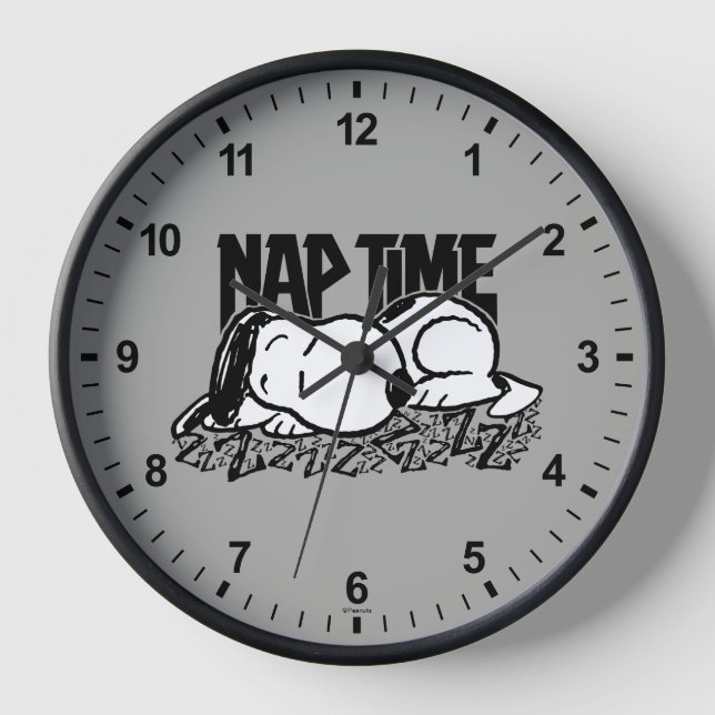 Rock-T-Shirts | Snoopy Nickerchen Time Uhr (Vorderseite)
