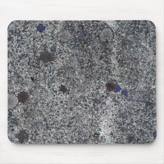 Rock Texture Gray Granit mit blauen Details Mousepad (Vorne)