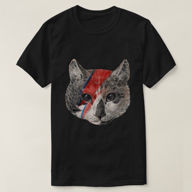 Rock the Bowie Cat Angepasst T - Shirt.png T-Shirt (Design vorne)
