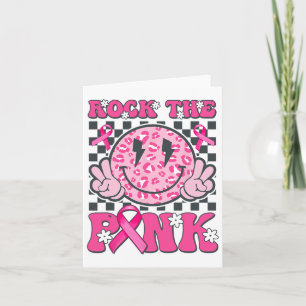 Rock the Pink Smile Face Pink Breast Cancer Awaren Karte