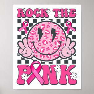 Rock the Pink Smile Face Pink Breast Cancer Awaren Poster