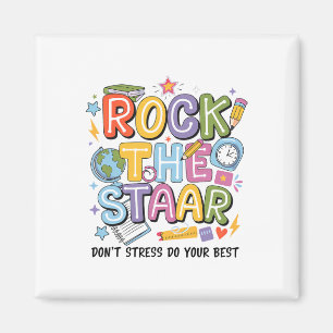 Rock The Test Staar Tag Lehrer Motivations-Testtag Magnet