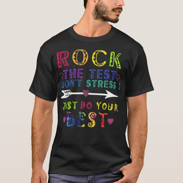 Rock The Test T-Shirt Funny School Professeur Ense (Devant)