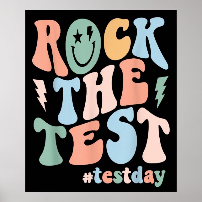 Rock The Test Testing Day Motivational Teacher Poster (Vorne)