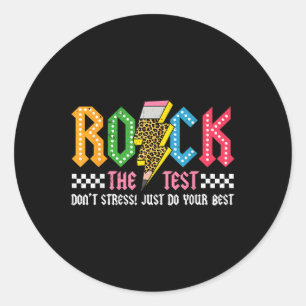 Rock the Test Testtag Dont Stress Abcd Alphabet ge Runder Aufkleber