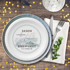 Rock the Yacht 50. Geburtstag Personalisiert Pappteller