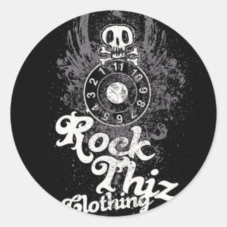 Rock Thiz Bekleidungskleber Skull & Zahlen Runder Aufkleber