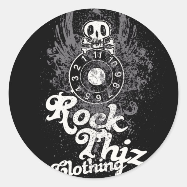 Rock Thiz Bekleidungskleber Skull & Zahlen Runder Aufkleber (Vorderseite)