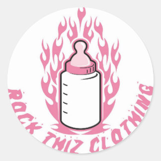 Rock Thiz Kleideraufkleber Pink Baby Flasche Runder Aufkleber