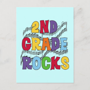 Rock-Tshirts und Geschenke der zweiten Klasse Postkarte