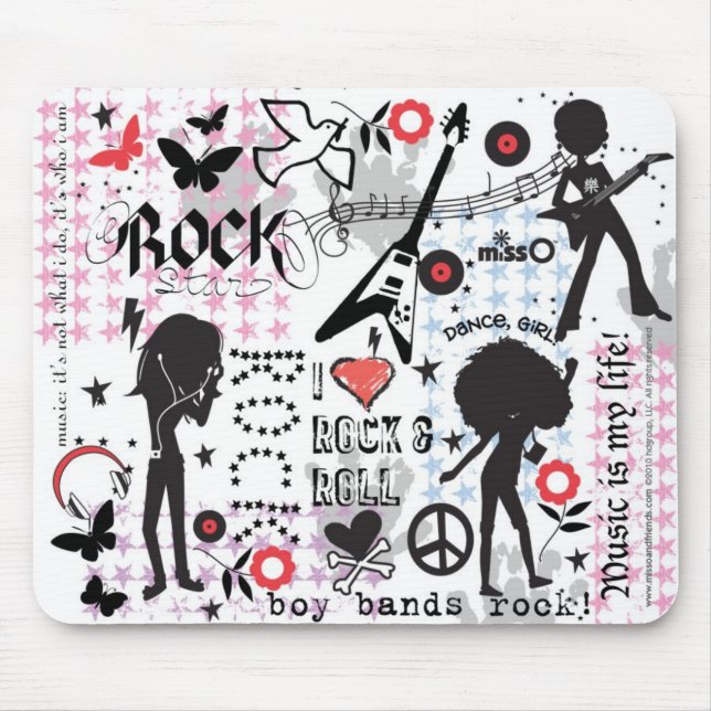 Rock-u. Rollenmädchen Mousepad (Vorne)