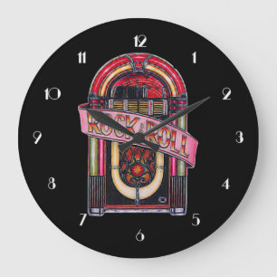 Rock-u. RollenMusikautomat-Retro Wanduhr