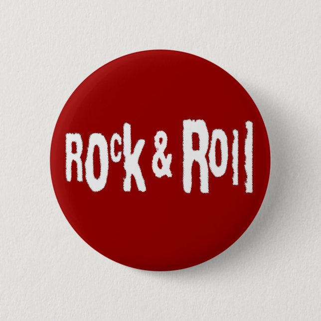 Rock-u. Rollenroter Knopf Button (Vorderseite)